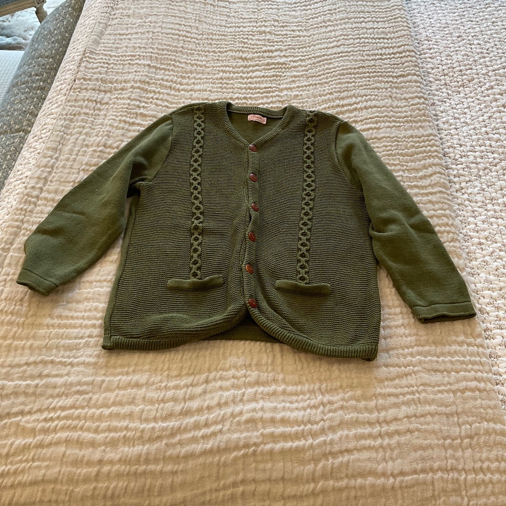 La Coqueta Size 8 Youth Cotton Cable Sweater